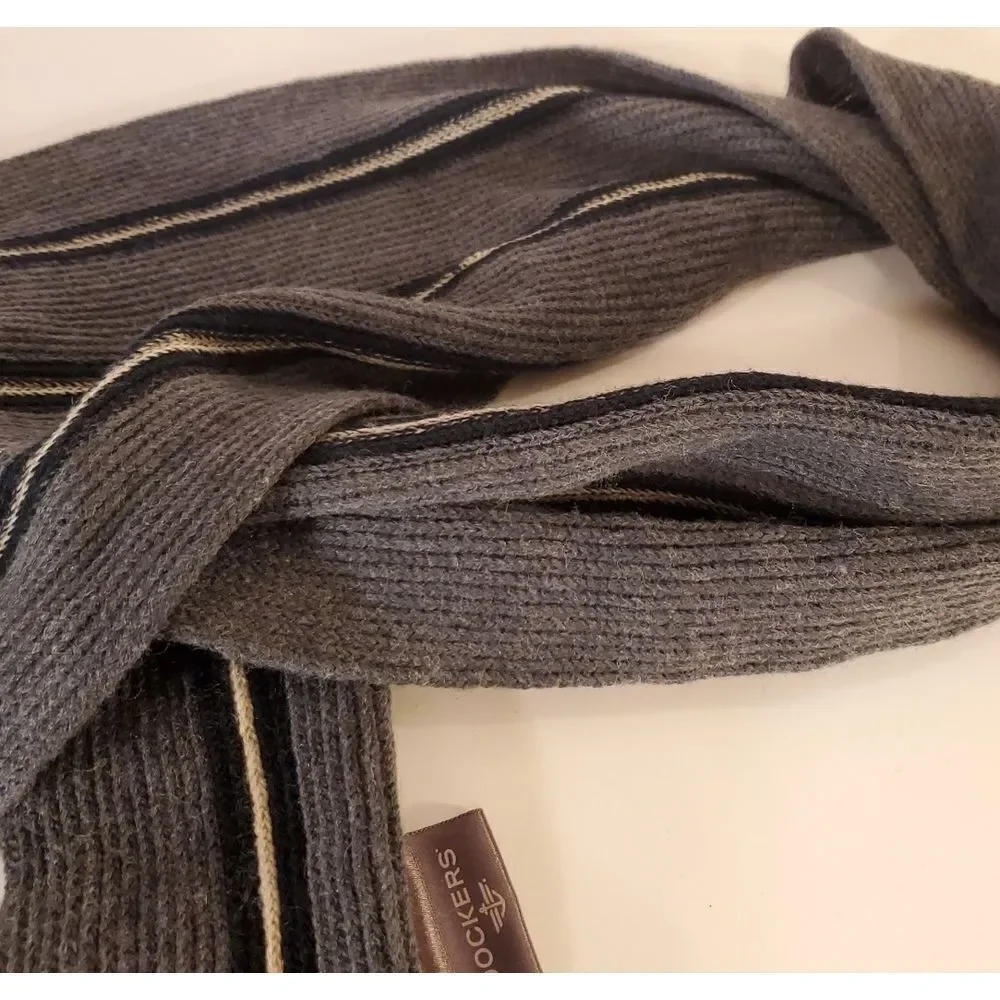 Dockers stripe fringe scarf